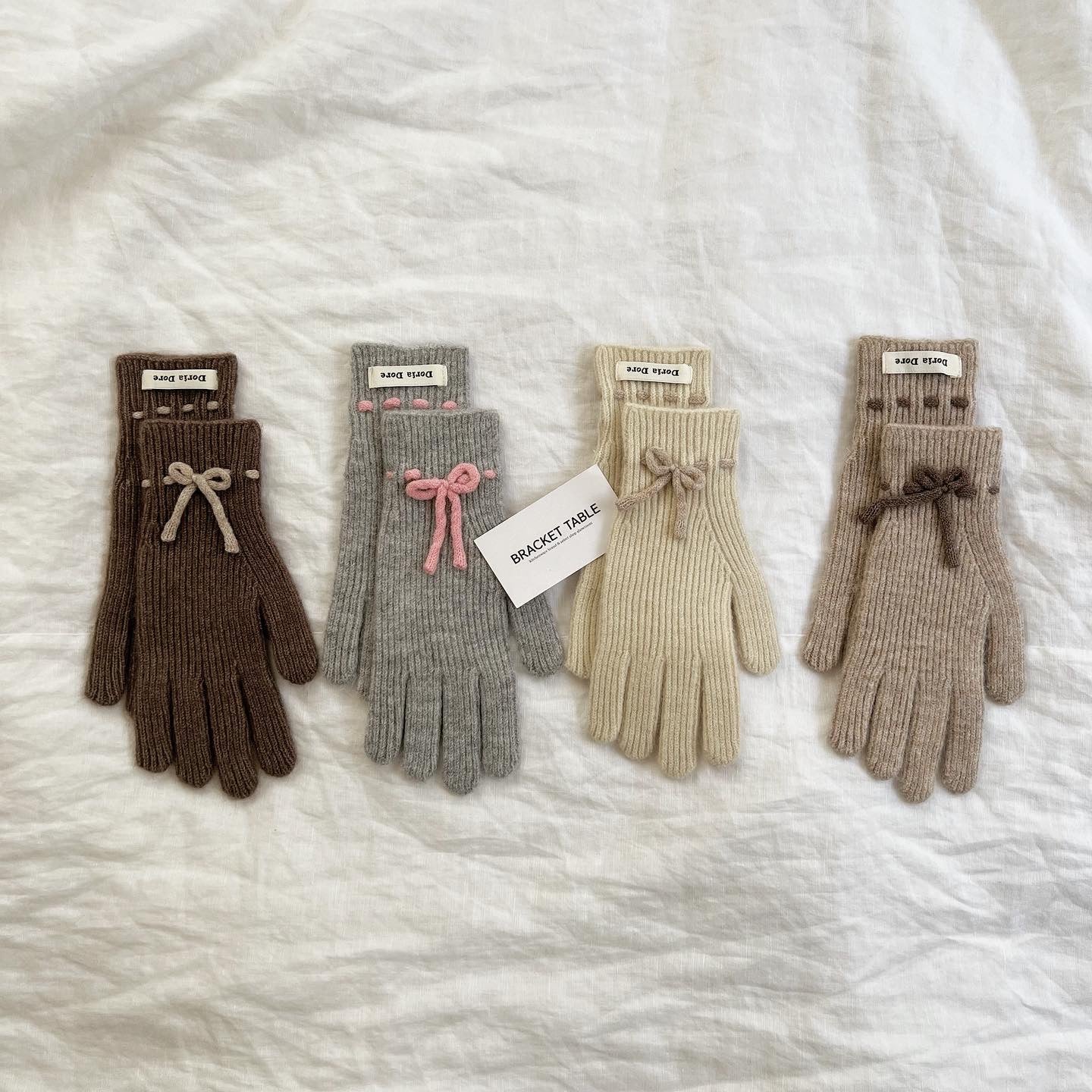 Bracket Table Ribbon Gloves (5色)