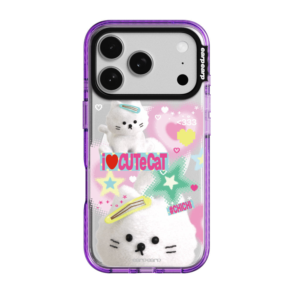 [MAGSAFE] I LOVE CUTIE CAT-PURPLE(Wave Label+ Case)