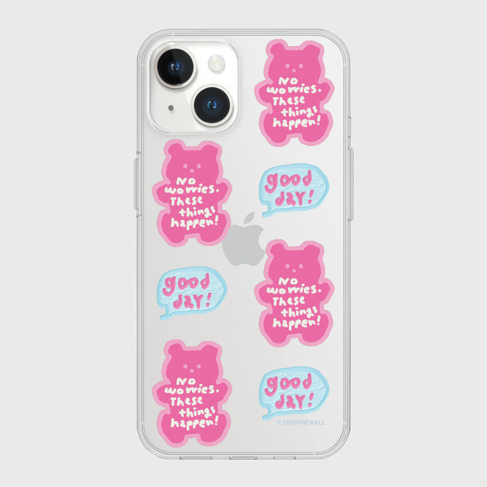 Pattern Good Day Bear Phone Case (Clear/Tank Clear 透明/透明Tank款)