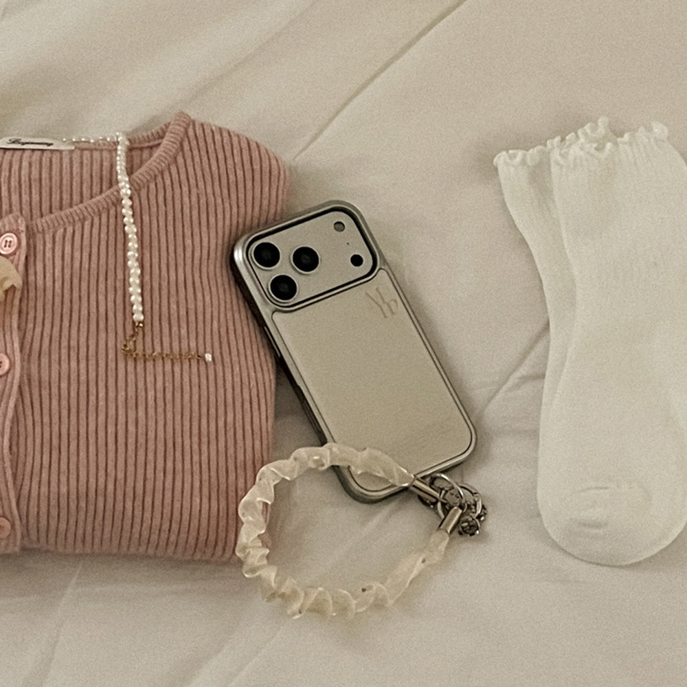【Set】MM (Silver Bumper Case)+ Pure Silk 手機繩 (3色)