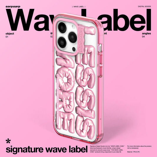 LESS IS-PINK (Wave Label Clear Case)