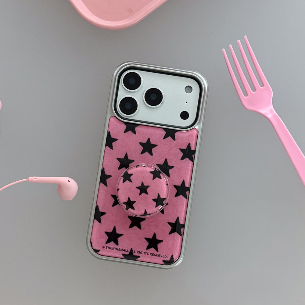 Star Fluff Phone Case (Silver bumper)