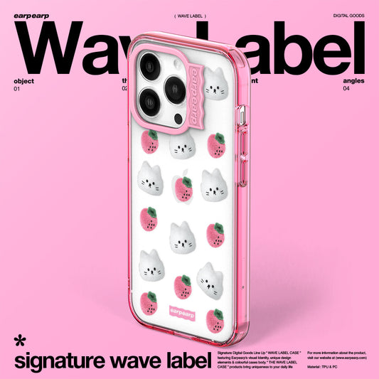 DOT STRAWBERRY CHICHI-PINK (Wave Label Clear Case)