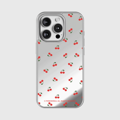 Mini Cherry Pattern Phone Case (Mirror silver bumper case)