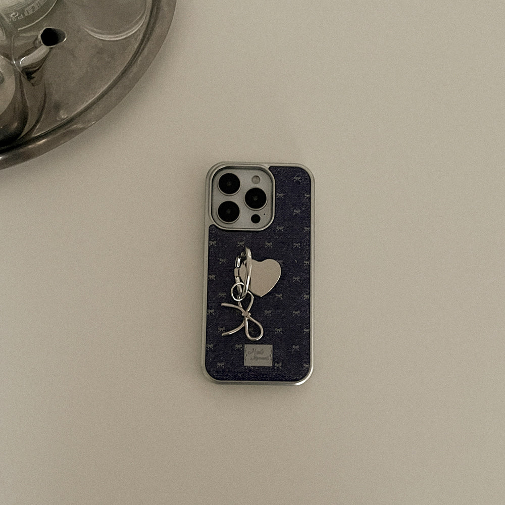 【Set】Denim Bloom (Silver Bumper Case)+指環扣