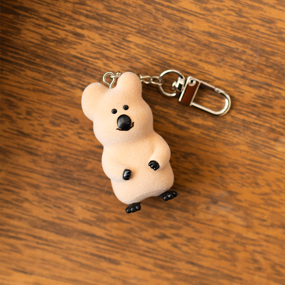 Dinotaeng Quokka Flocking Keychain