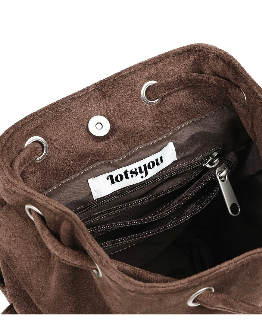 Lotsyou Nostalgia Chubby Backpack Brown