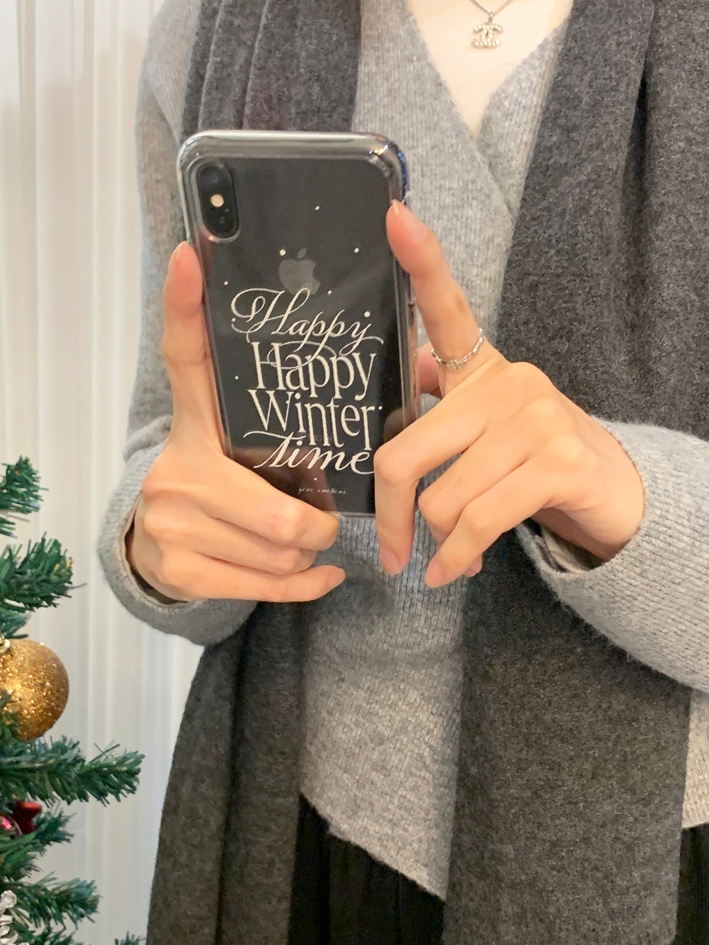 Your Emotions happy winter glossy clear case