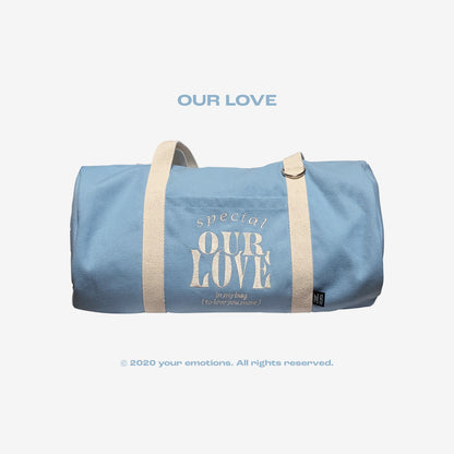 Your Emotions OUR LOVE duffle bag / blue