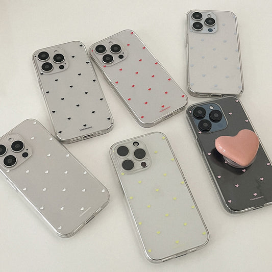 Small Heart Pattern Phone Case (Clear/Tank Clear/Clear card storage) (6色)