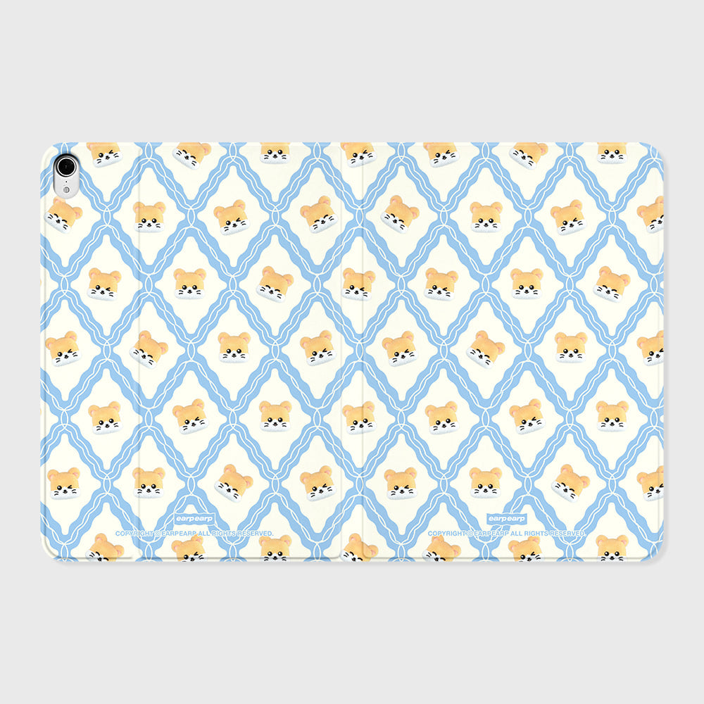 GANGHAM WALLPAPER-IVORY IPAD COVER