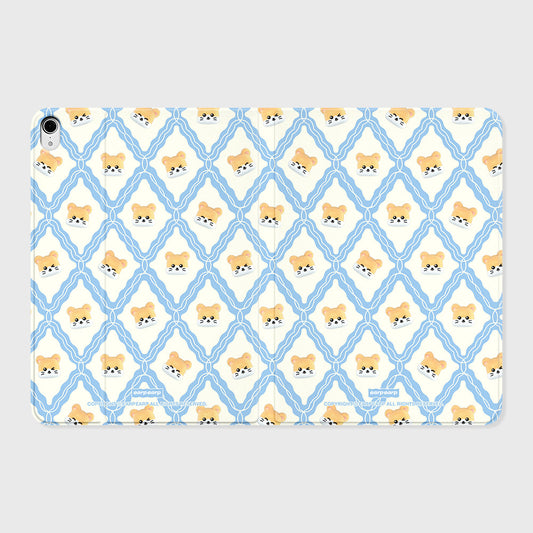 GANGHAM WALLPAPER-IVORY IPAD COVER