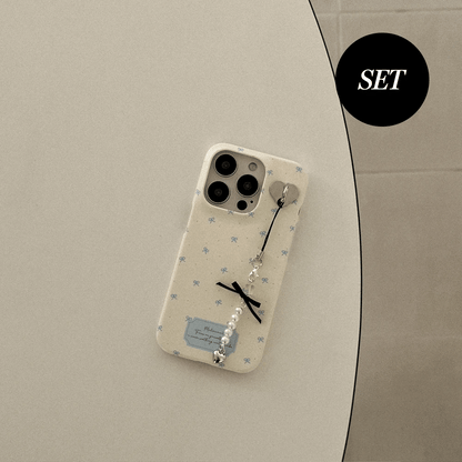 【Set】Small Ribbon Pattern (Hard 硬殼)+Tag Holder+Keyring