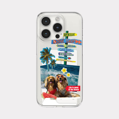 Dog Vacance Collage Phone Case (Clear/Tank Clear/Clear card storage)