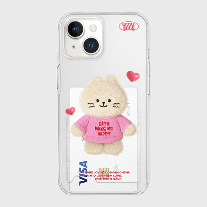 Fluffy Hey Cat Phone Case (Clear/Tank Clear/Clear Card Storage)