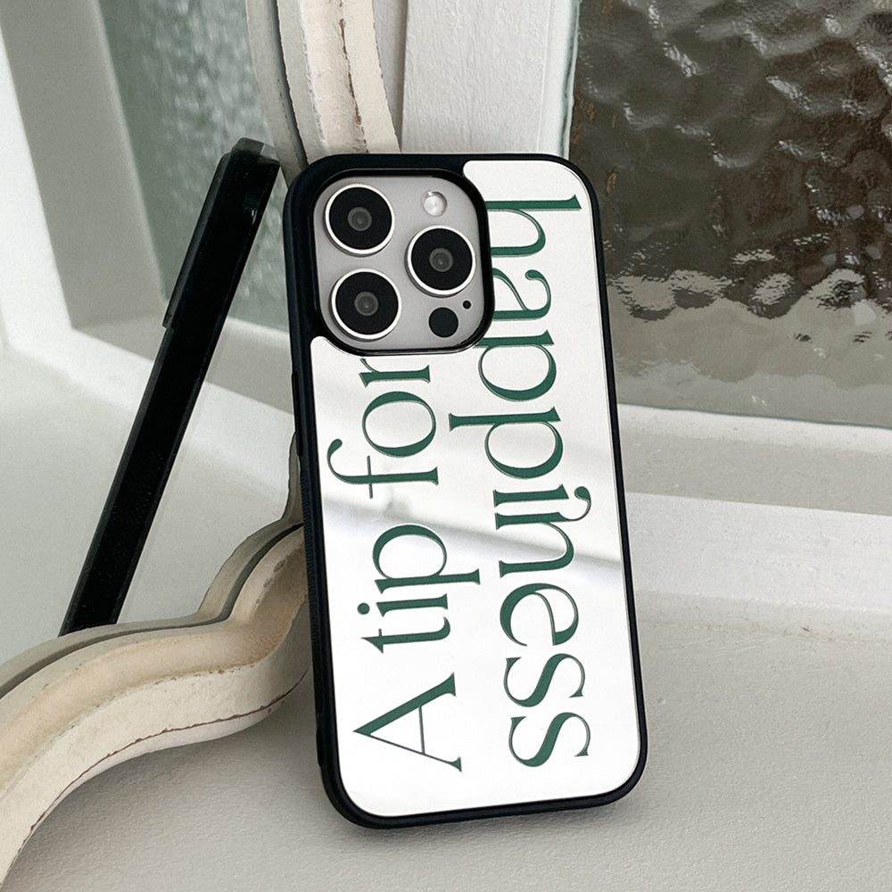 Happiness Lettering Mirror Bumper Case (鏡面殼) (3色)