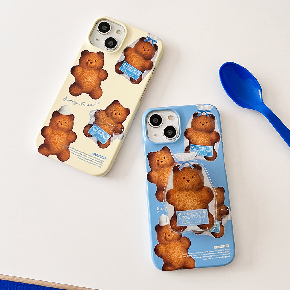 Pattern Gummy Financier Phone Case (Hard/Card Storage) (2色)