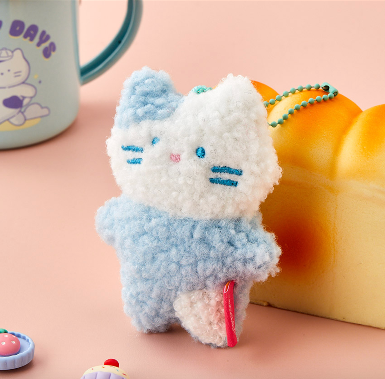 Butter Shop Curly Milk Cat Keyring (4色)