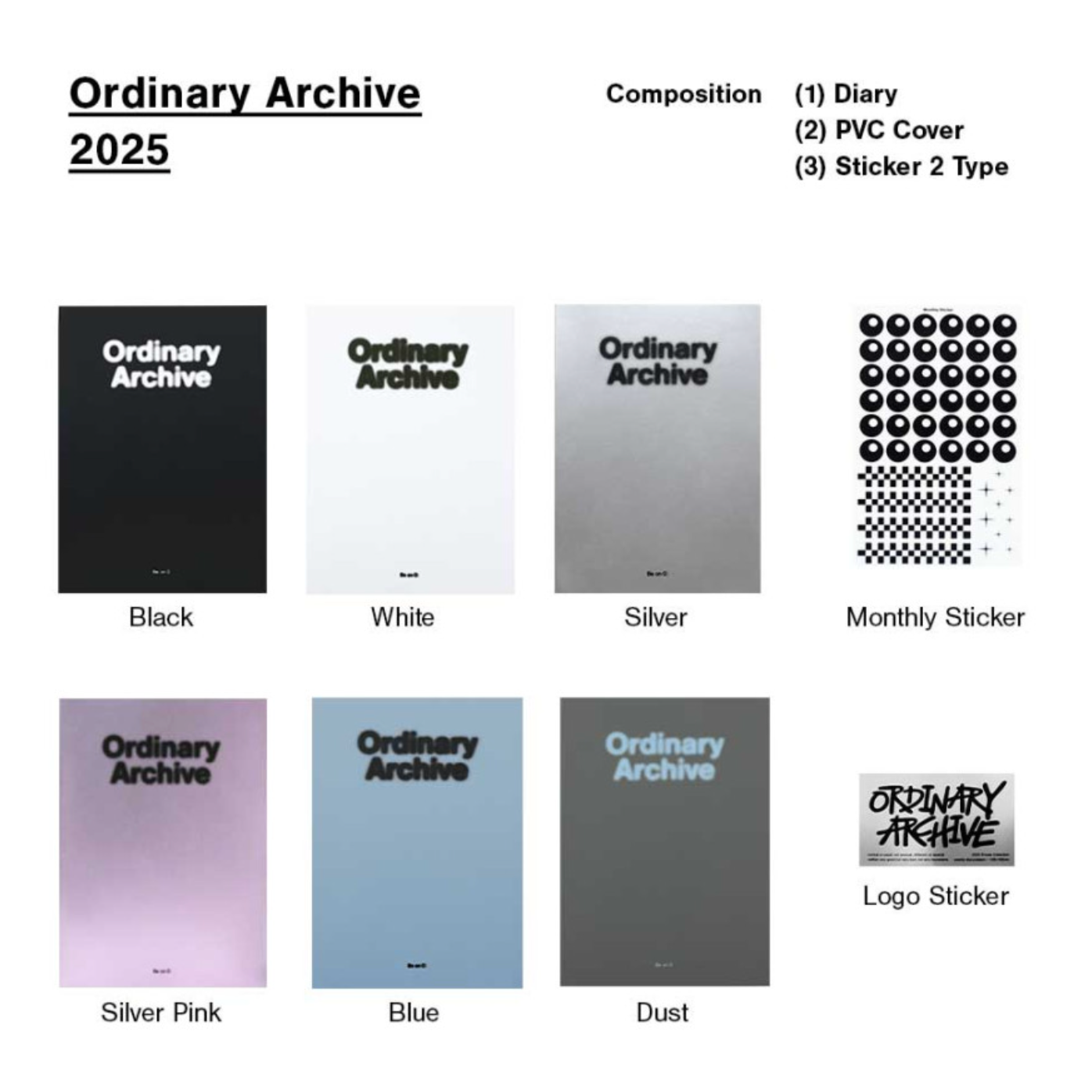 Be On D 2025 Ordinary Archive Diary (6色)