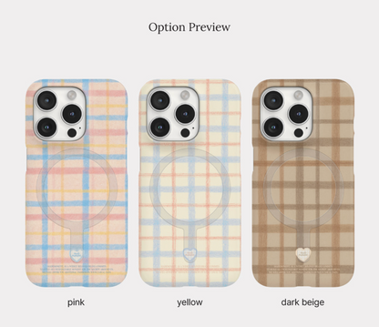 【現貨95折】Mademoment Crayon Check (Yellow) Case (Magsafe Hard) #iphone 17