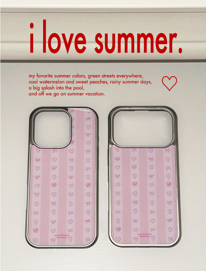 Mazzzzy [Silver] Ribbon stripe glass case