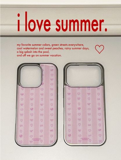 Mazzzzy [Silver] Ribbon stripe glass case