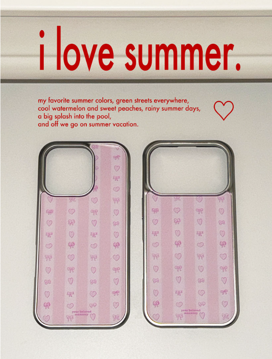 Mazzzzy [Silver] Ribbon stripe glass case