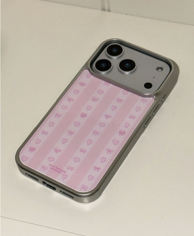 Mazzzzy [Silver] Ribbon stripe glass case