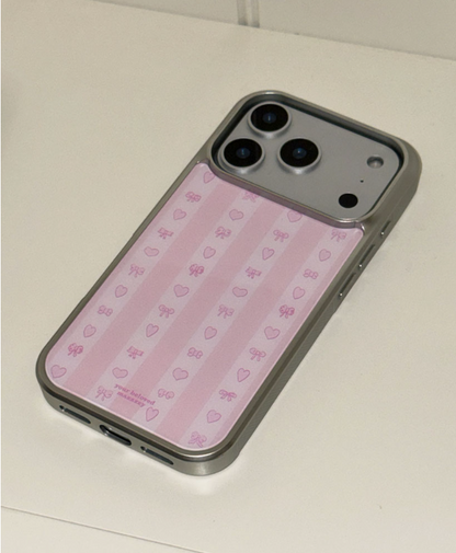 Mazzzzy [Silver] Ribbon stripe glass case