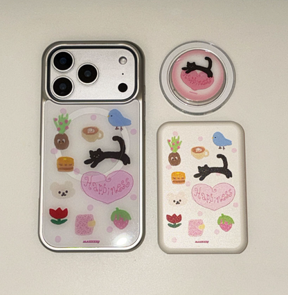 Mazzzzy [Silver] My Happiness Glass Case