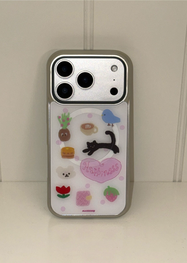 Mazzzzy [Silver] My Happiness Glass Case
