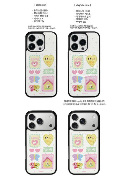 Mazzzzy [MagSafe] Love Scrap Glass Case