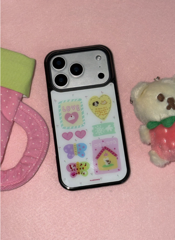 Mazzzzy [MagSafe] Love Scrap Glass Case