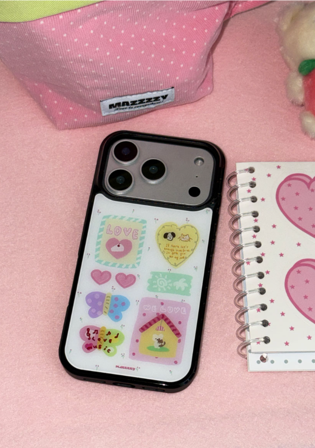 Mazzzzy [MagSafe] Love Scrap Glass Case