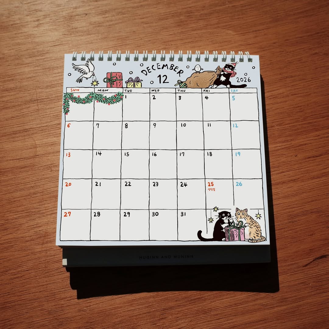 Huginn and Muninn 2026 Desk Calendar