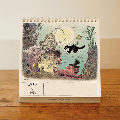 Huginn and Muninn 2026 Desk Calendar
