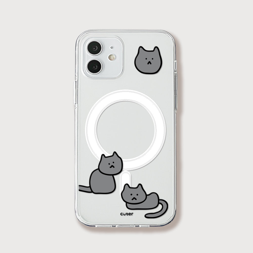 Cuter Grey Cat Magsafe Case