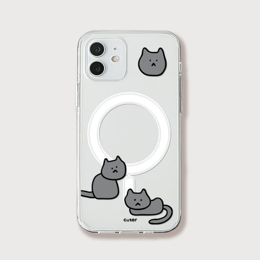 Cuter Grey Cat Magsafe Case