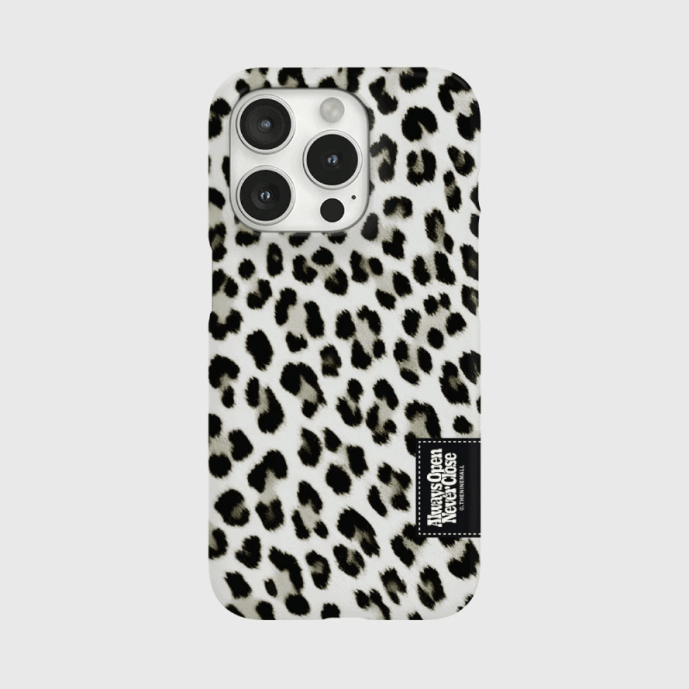 Fluffy Leopard Label Phone Case (Hard/Card Storage/Magsafe)