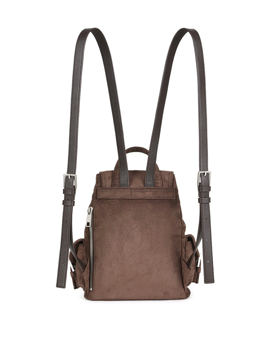 Lotsyou Nostalgia Chubby Backpack Brown