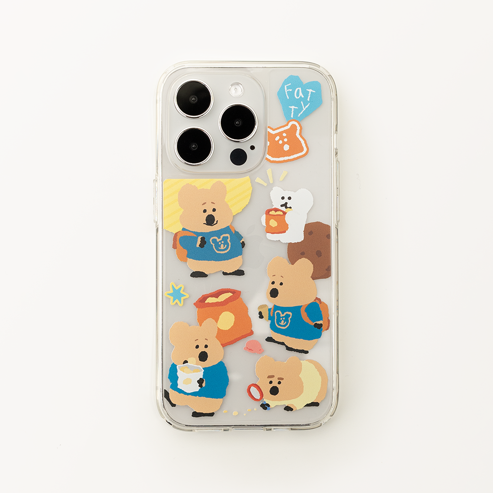 Dinotaeng Fatty's Snack Time Phone Case (Clear)