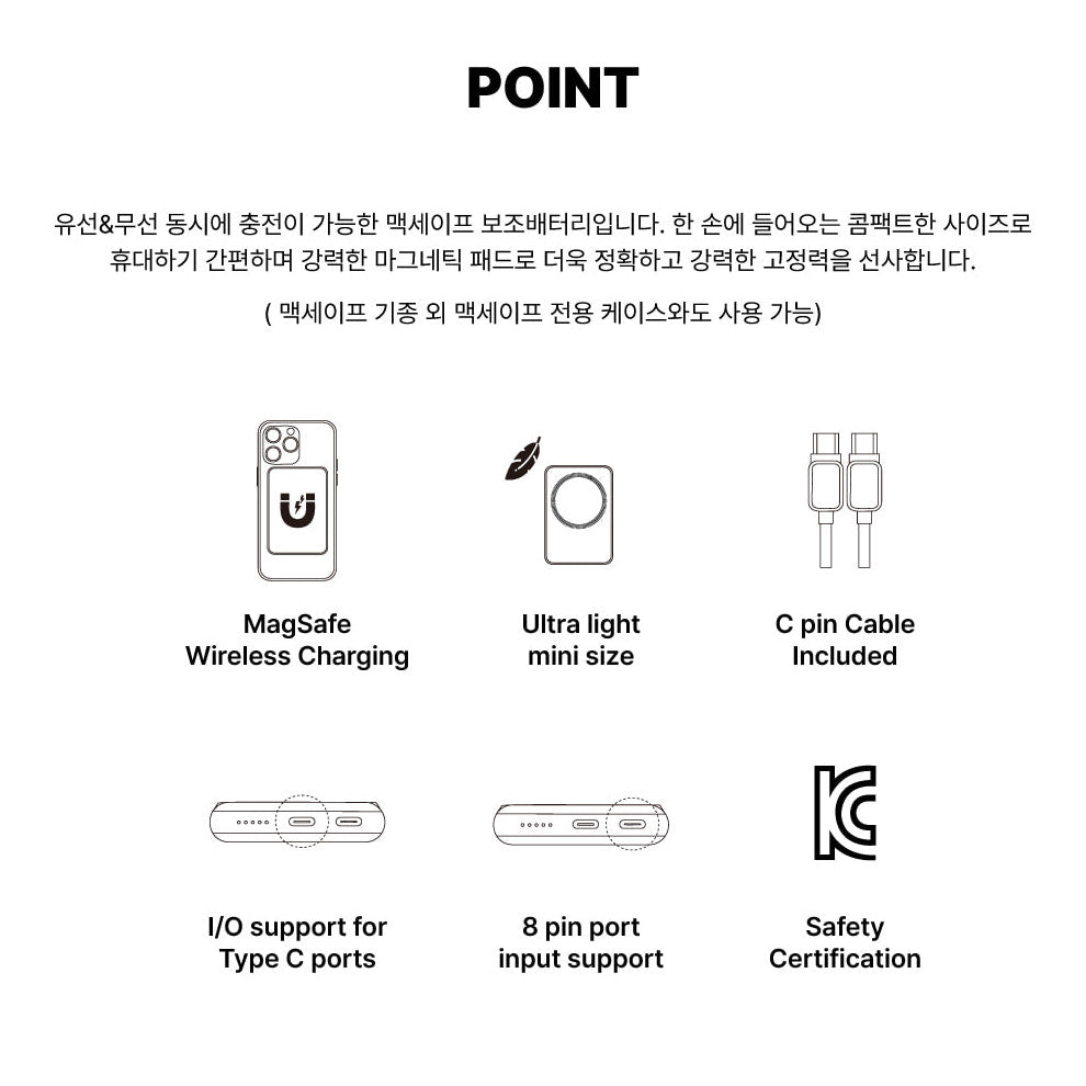 Theninemall Pattern bad gummy (Magsafe battery) (2色)
