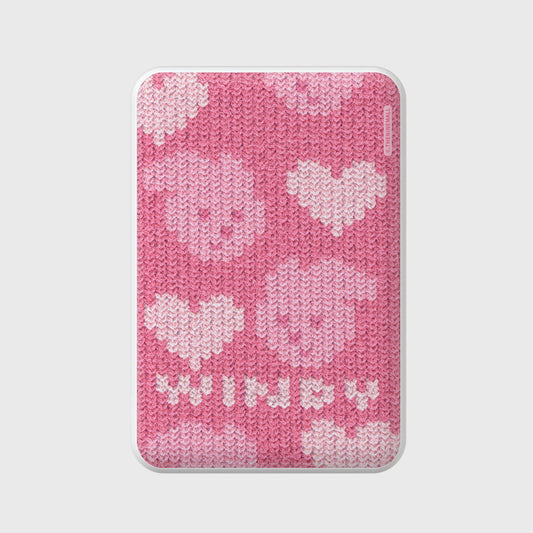 Theninemall Pink Heart Knit Windy (Magsafe battery)