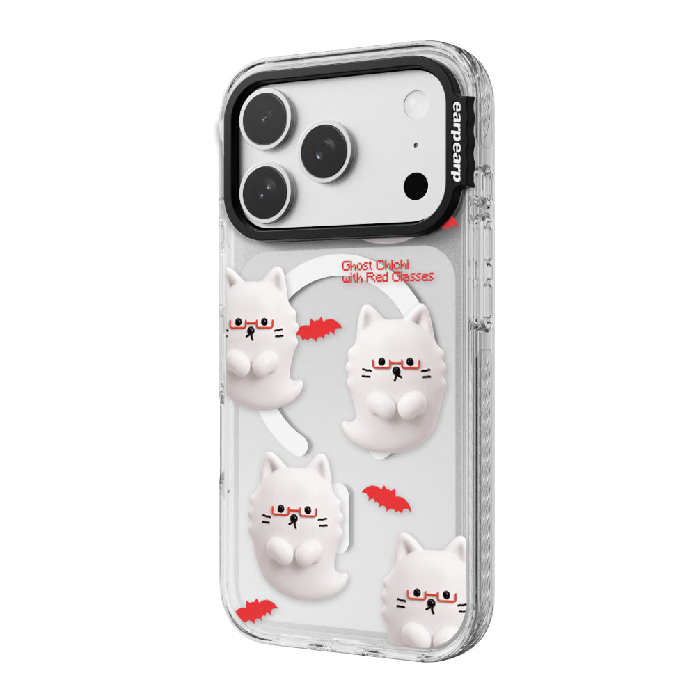 [MAGSAFE] GHOST CHICHI WITH RED GLASSES-CLEAR (Wave Label+ Case)