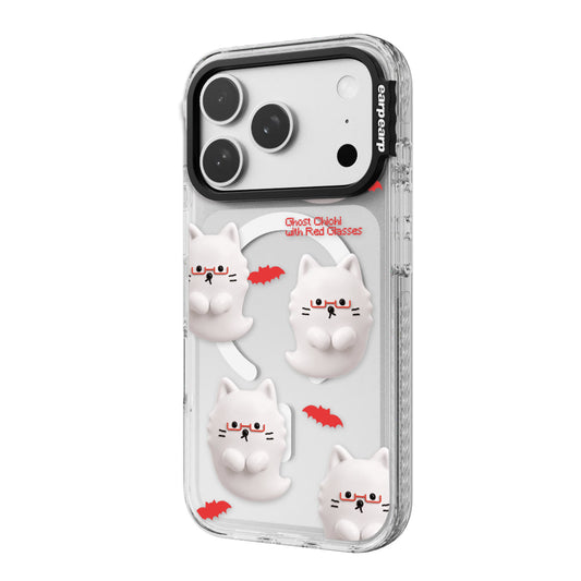 [MAGSAFE] GHOST CHICHI WITH RED GLASSES-CLEAR (Wave Label+ Case)