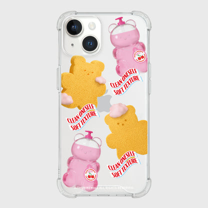 Pattern Loofah Gummy Phone Case (Clear/Tank Clear 透明/透明Tank款)