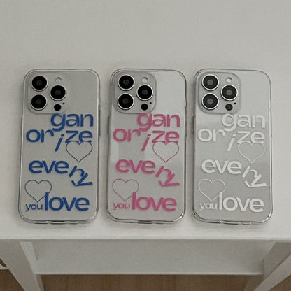 Organize Love Phone Case (Clear/Tank Clear/Clear card storage) (3色)