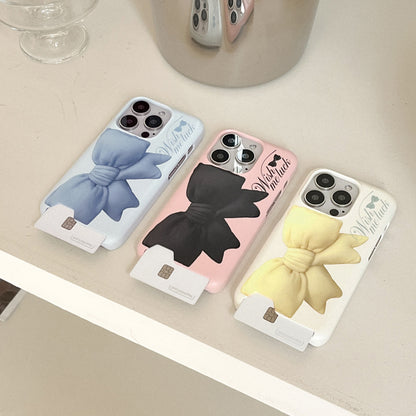 Big Wish Ribbon Phone Case (Hard/Card Storage) (3色)