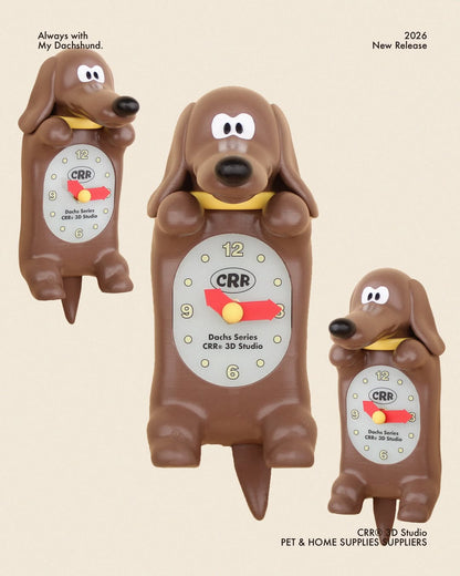 CRR Wagging Tail Wall Clock (黑貓/臘腸狗)
