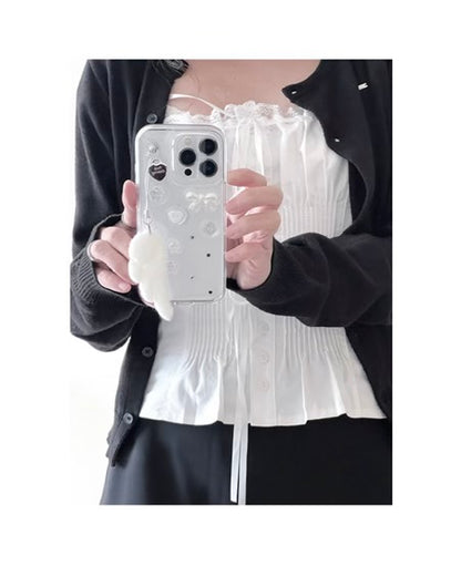 Peakdrawing Lily Button Heart Resin Case
